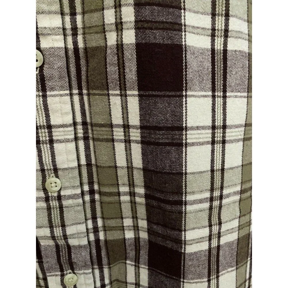 Eddie Bauer Flannel Plaid Button Front Shirt XL